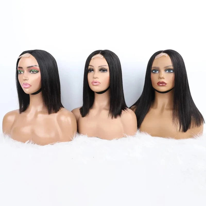 1B / 10 Inches Factory Wholesale Double Drawn Wigs 150 200 Density Bob Lace Frontal Wigs Straight Human Hair Premium Human Hair Bob For Women