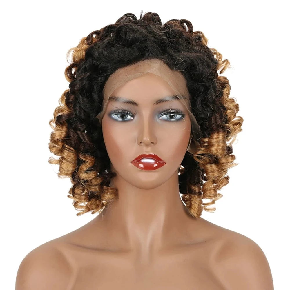 1B/27 Ombre Color funmi bouncy curls virgin hair wigs for black women