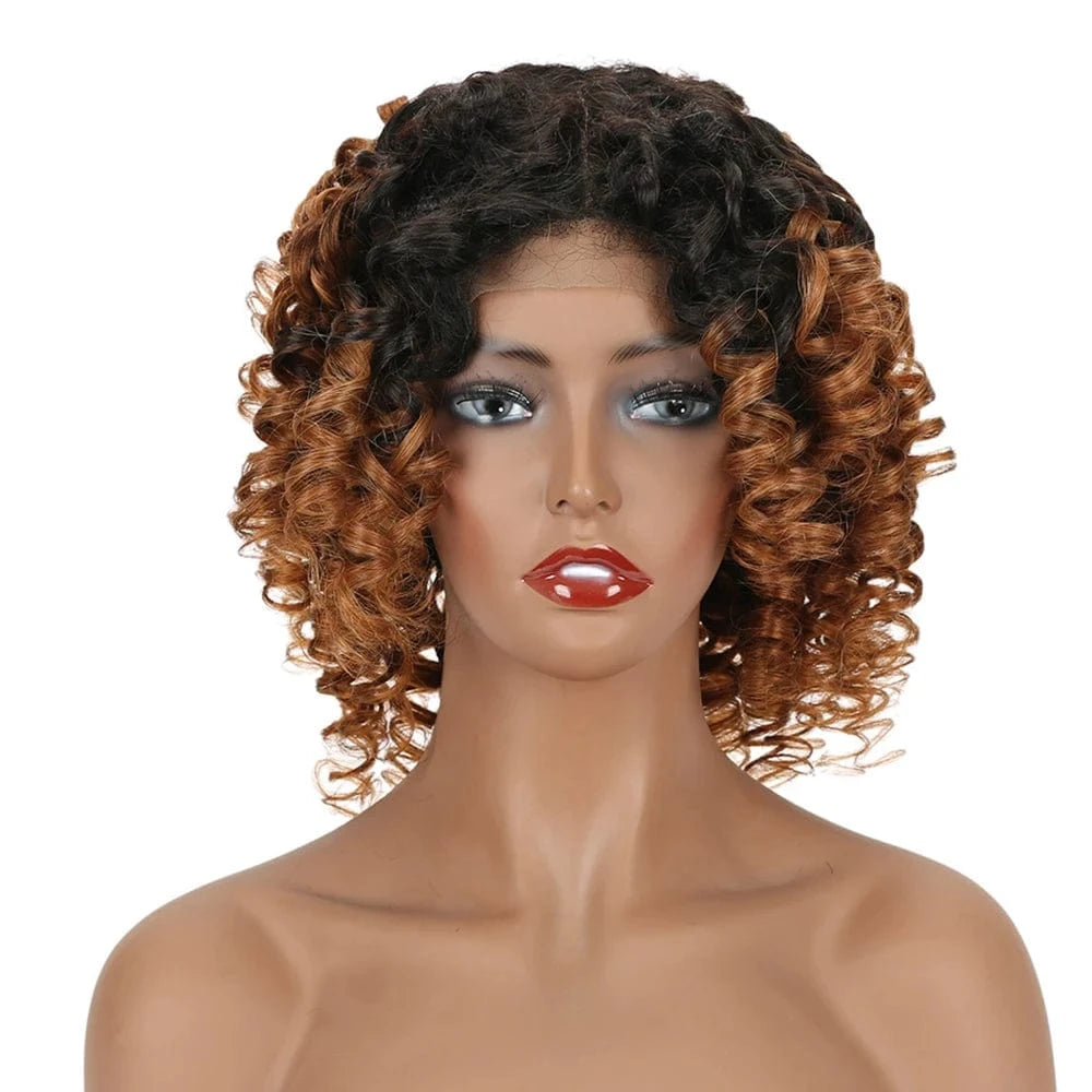 1B/27 Ombre Color funmi bouncy curls virgin hair wigs for black women