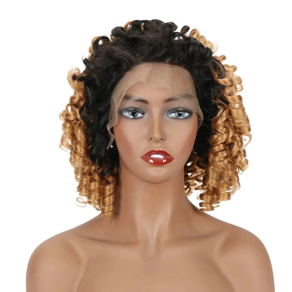 1B/27 Ombre Color funmi bouncy curls virgin hair wigs for black women