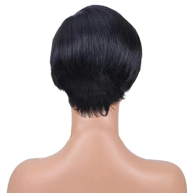 1B / 6 Inches 13x4 Lace Front Pixie Cut Wig Wholesale 100% Brazilian Short Wigs Human Hair Bob Wig With Bang For Black Women