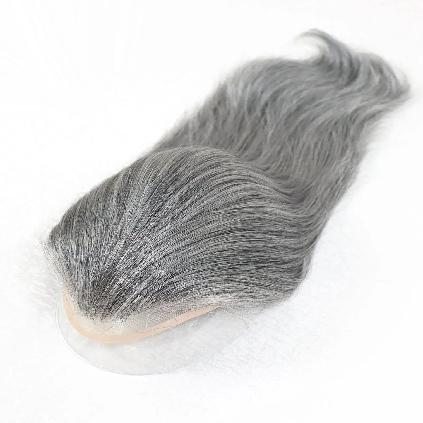 1B60 Grey 12 Inches Man Hair Unit Hollywood Base Cap Mens Wig 8x10 Hair Extensions Toupee For Men