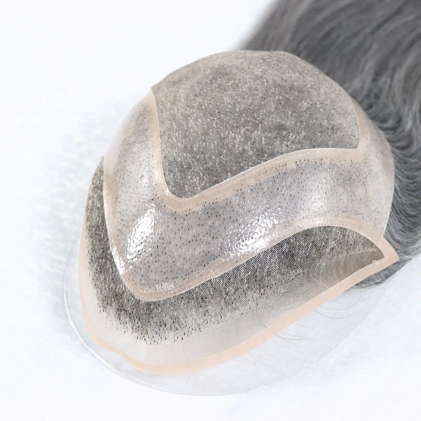 1B60 Grey 12 Inches Man Hair Unit Hollywood Base Cap Mens Wig 8x10 Hair Extensions Toupee For Men