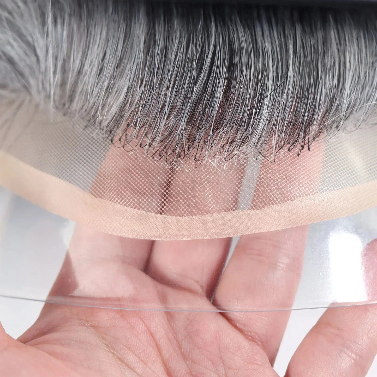 1B60 Grey 12 Inches Man Hair Unit Hollywood Base Cap Mens Wig 8x10 Hair Extensions Toupee For Men