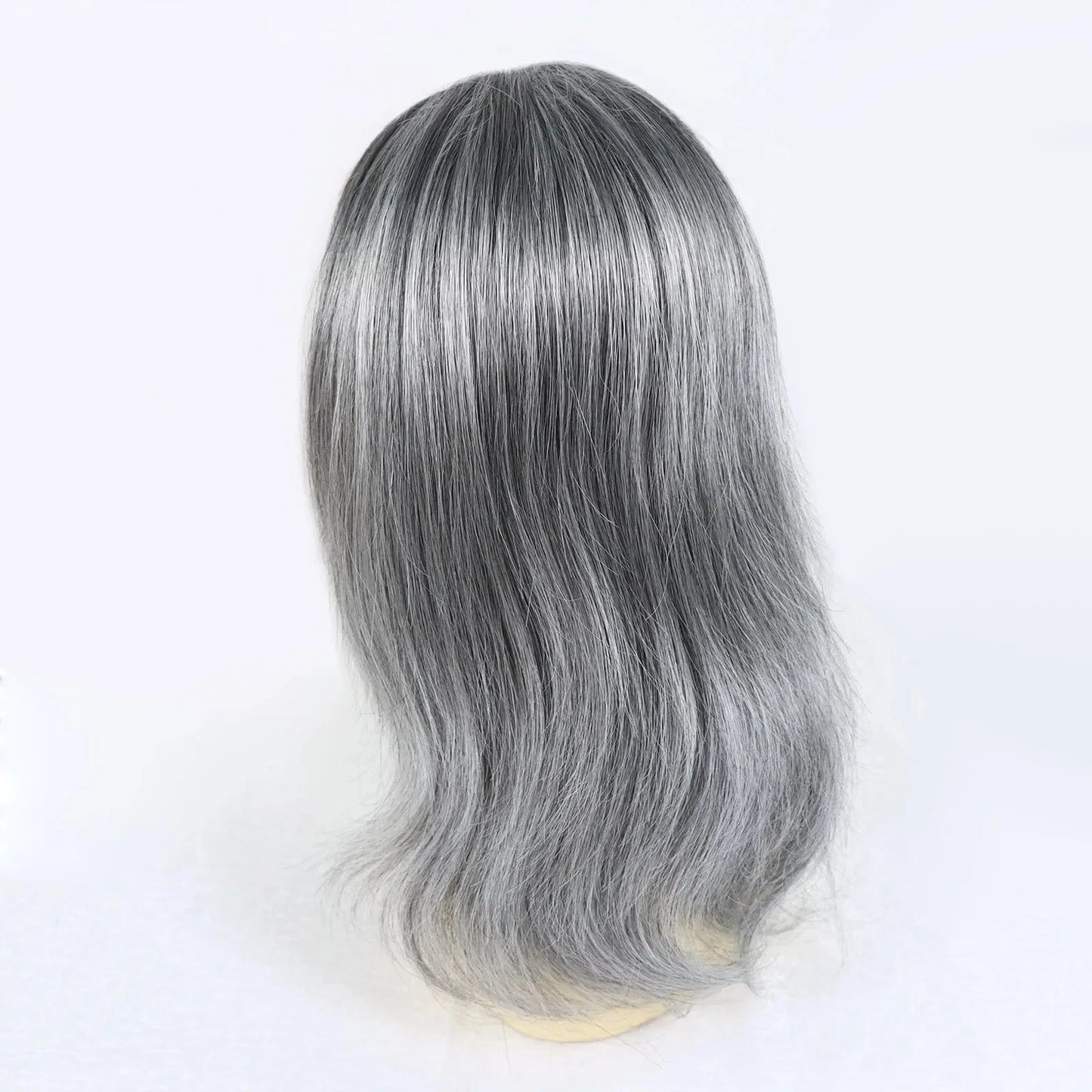 1B60 Grey 12 Inches Man Hair Unit Hollywood Base Cap Mens Wig 8x10 Hair Extensions Toupee For Men