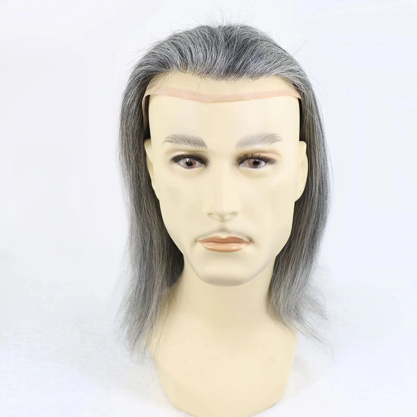 1B60 Grey 12 Inches Man Hair Unit Hollywood Base Cap Mens Wig 8x10 Hair Extensions Toupee For Men