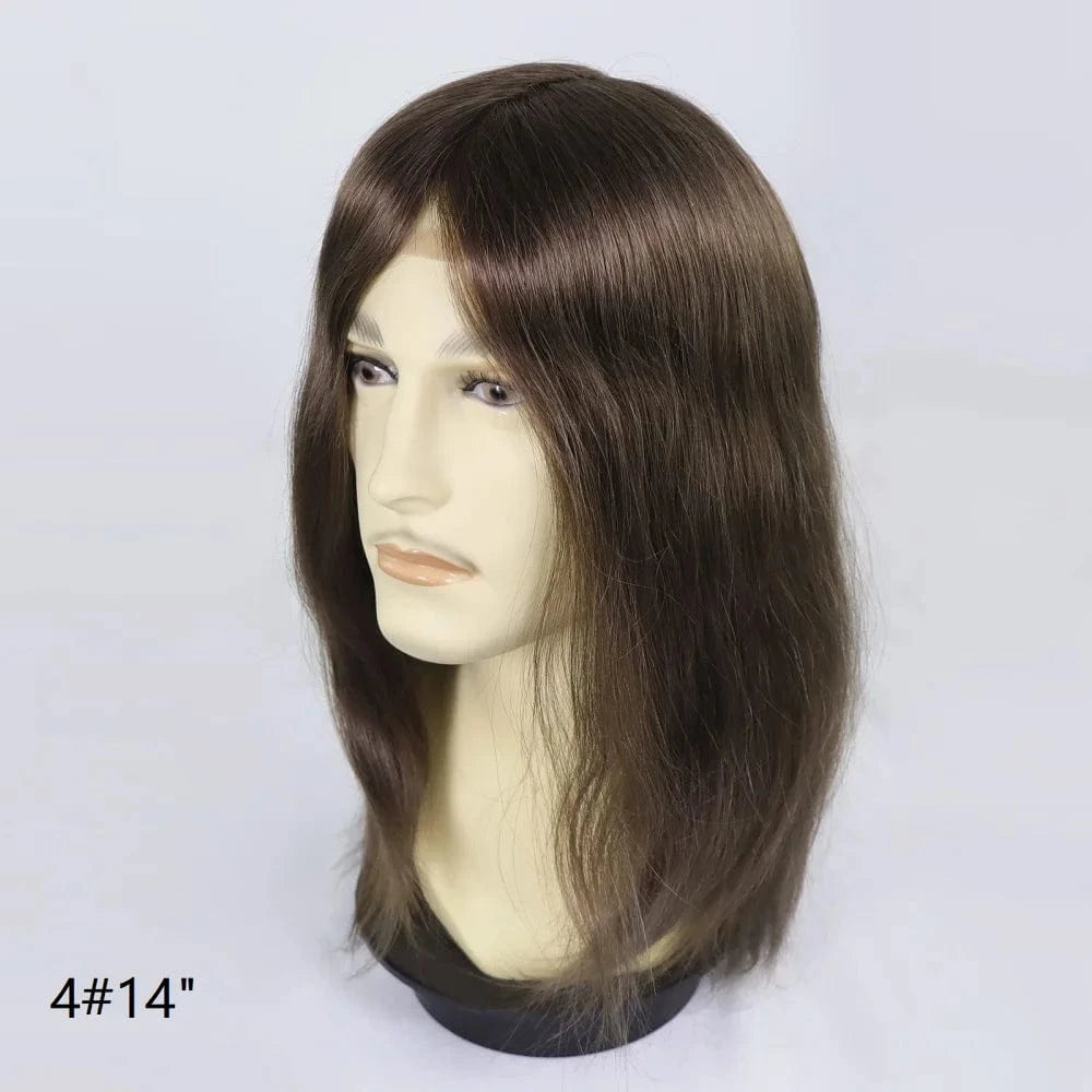 1B60 Grey 12 Inches Man Hair Unit Hollywood Base Cap Mens Wig 8x10 Hair Extensions Toupee For Men
