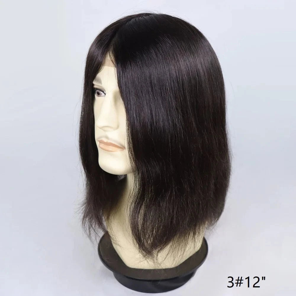 1B60 Grey 12 Inches Man Hair Unit Hollywood Base Cap Mens Wig 8x10 Hair Extensions Toupee For Men