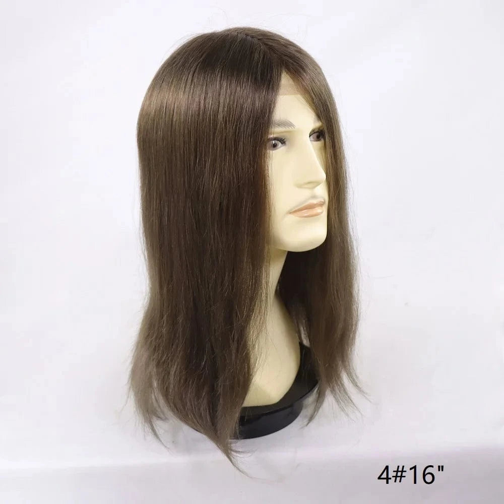 1B60 Grey 12 Inches Man Hair Unit Hollywood Base Cap Mens Wig 8x10 Hair Extensions Toupee For Men