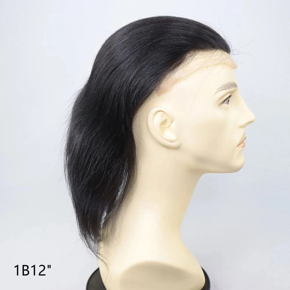 1B60 Grey 12 Inches Man Hair Unit Hollywood Base Cap Mens Wig 8x10 Hair Extensions Toupee For Men