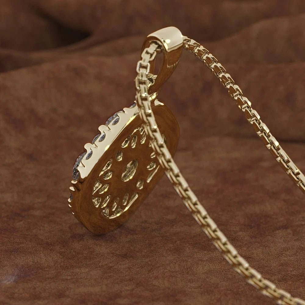 2 carats Diamond Pendant Square 14K gold color Chalcedony Bizuteria Women Jewelry Necklace pierscionki chain joyas