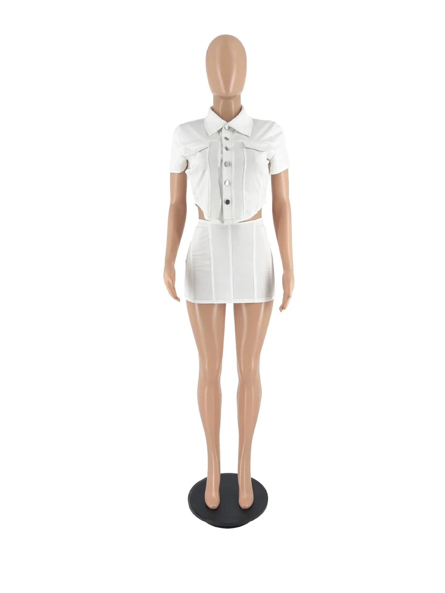 2 Piece Set Button Women Shorts Set Women Fitness Ladies Skirts and Top Set Women Solid Shirts Suit 2023 Summer Outfits