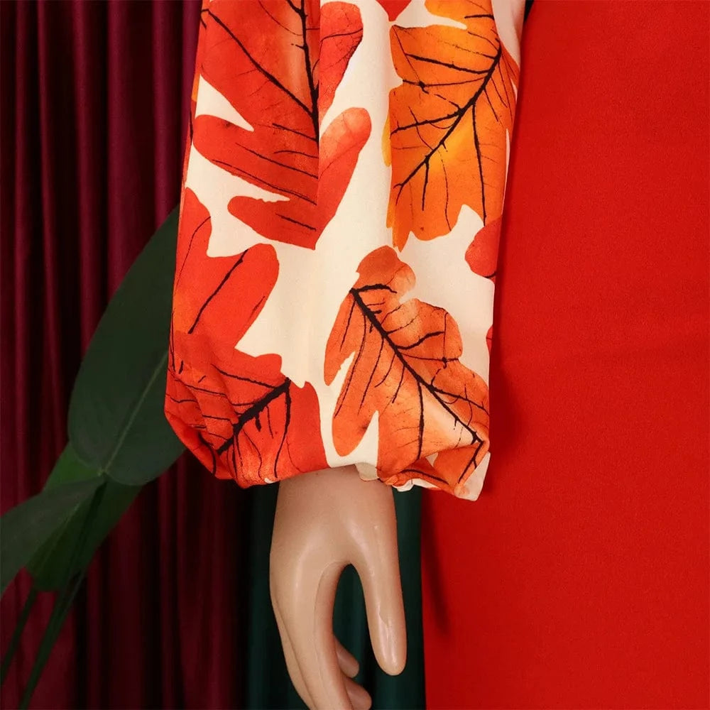 2 Pieces Sets Womens Outfits Two Pieces Outfits Printed Shirts Full Sleeve Long Trouser Fashion Elegant Ladies Matching Sets New