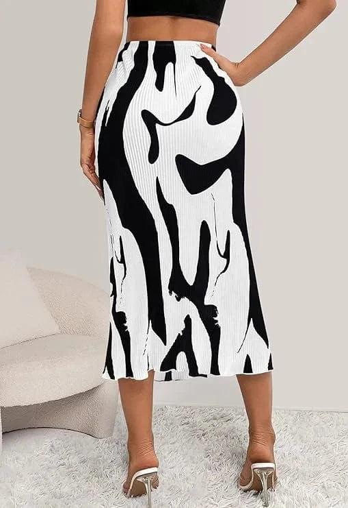 2 XL / 1 2024 Women Lady Spring and Summer Casual Slim Skirt New Pattern Printed High Waist Skirt for Women Skirt