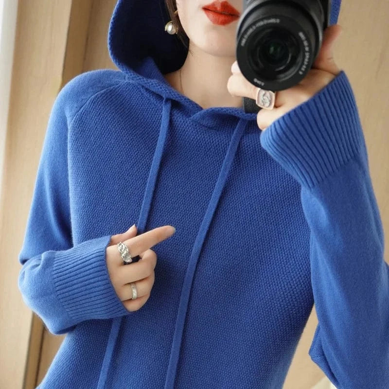 2 XL / #11 Wholesale Cheap Girls Knit Hoodie Sweater Pull Femme 2024 Womens Plus Size Loose Hooded Sweater Hoodies