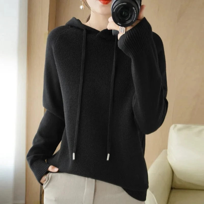 2 XL / #2 Wholesale Cheap Girls Knit Hoodie Sweater Pull Femme 2024 Womens Plus Size Loose Hooded Sweater Hoodies
