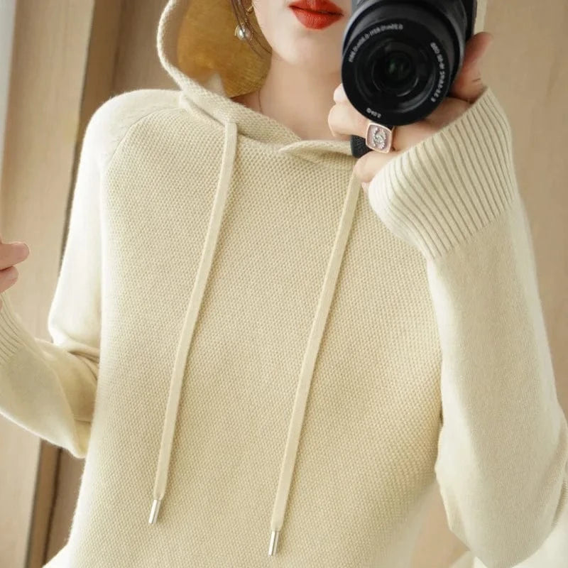 2 XL / #3 Wholesale Cheap Girls Knit Hoodie Sweater Pull Femme 2024 Womens Plus Size Loose Hooded Sweater Hoodies