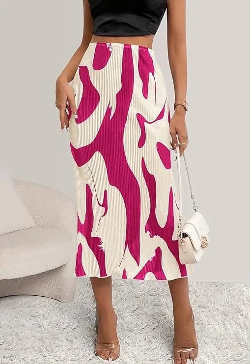 2 XL / 4 2024 Women Lady Spring and Summer Casual Slim Skirt New Pattern Printed High Waist Skirt for Women Skirt