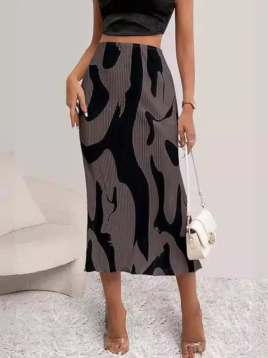 2 XL / 5 2024 Women Lady Spring and Summer Casual Slim Skirt New Pattern Printed High Waist Skirt for Women Skirt