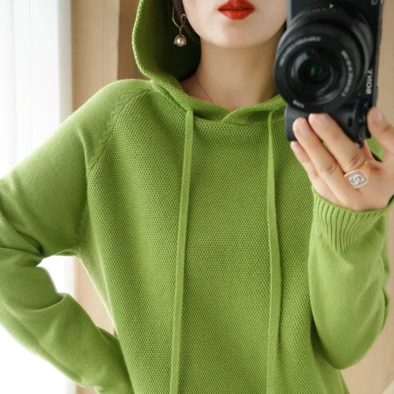 2 XL / #7 Wholesale Cheap Girls Knit Hoodie Sweater Pull Femme 2024 Womens Plus Size Loose Hooded Sweater Hoodies