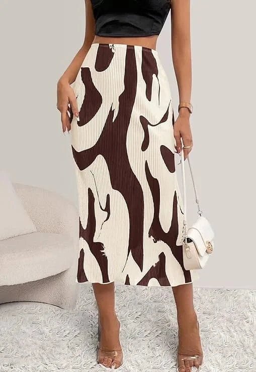 2 XL / 8 2024 Women Lady Spring and Summer Casual Slim Skirt New Pattern Printed High Waist Skirt for Women Skirt