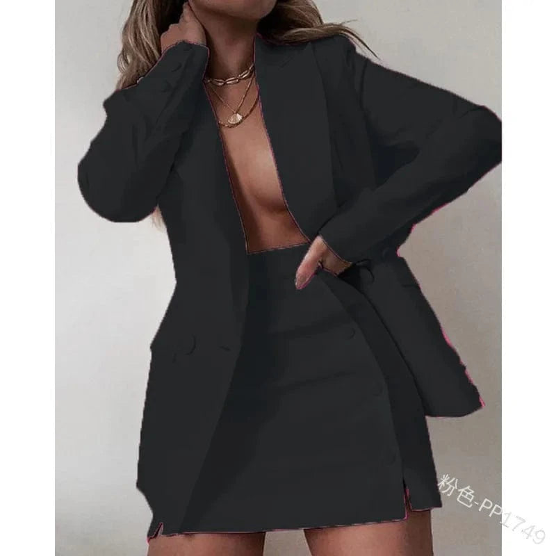 2 XL / 8 Dropshipping Wholesale Fall Winter Women Clothing Business Party Ladies Suit Office Wedding Two Piece Set