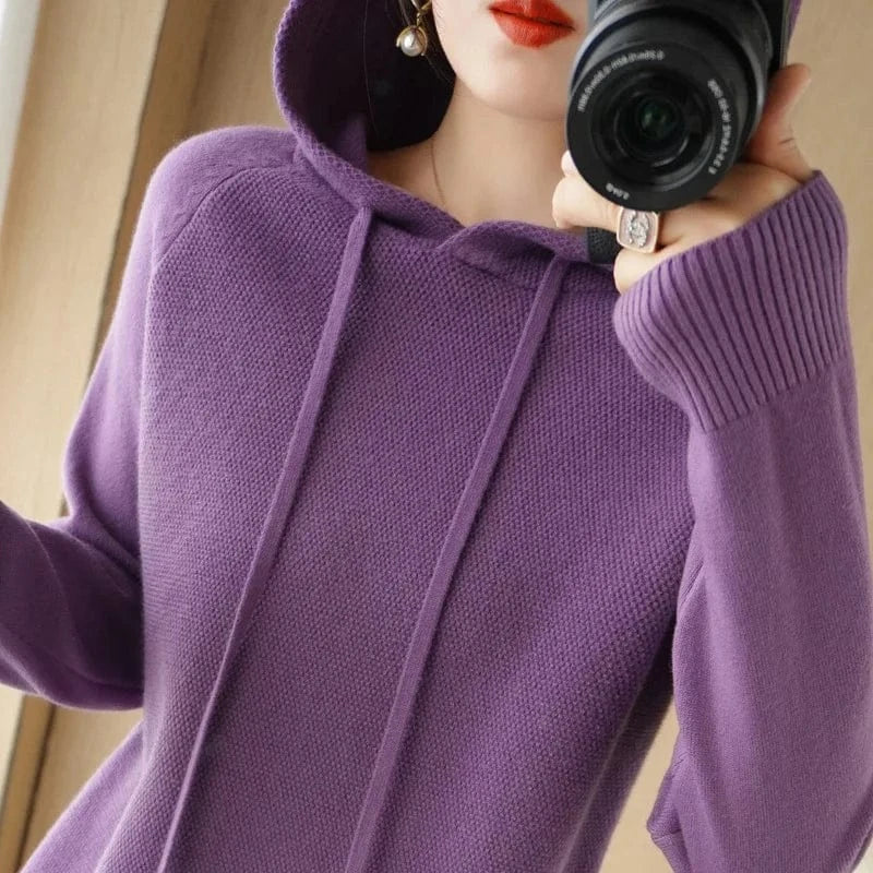 2 XL / #8 Wholesale Cheap Girls Knit Hoodie Sweater Pull Femme 2024 Womens Plus Size Loose Hooded Sweater Hoodies