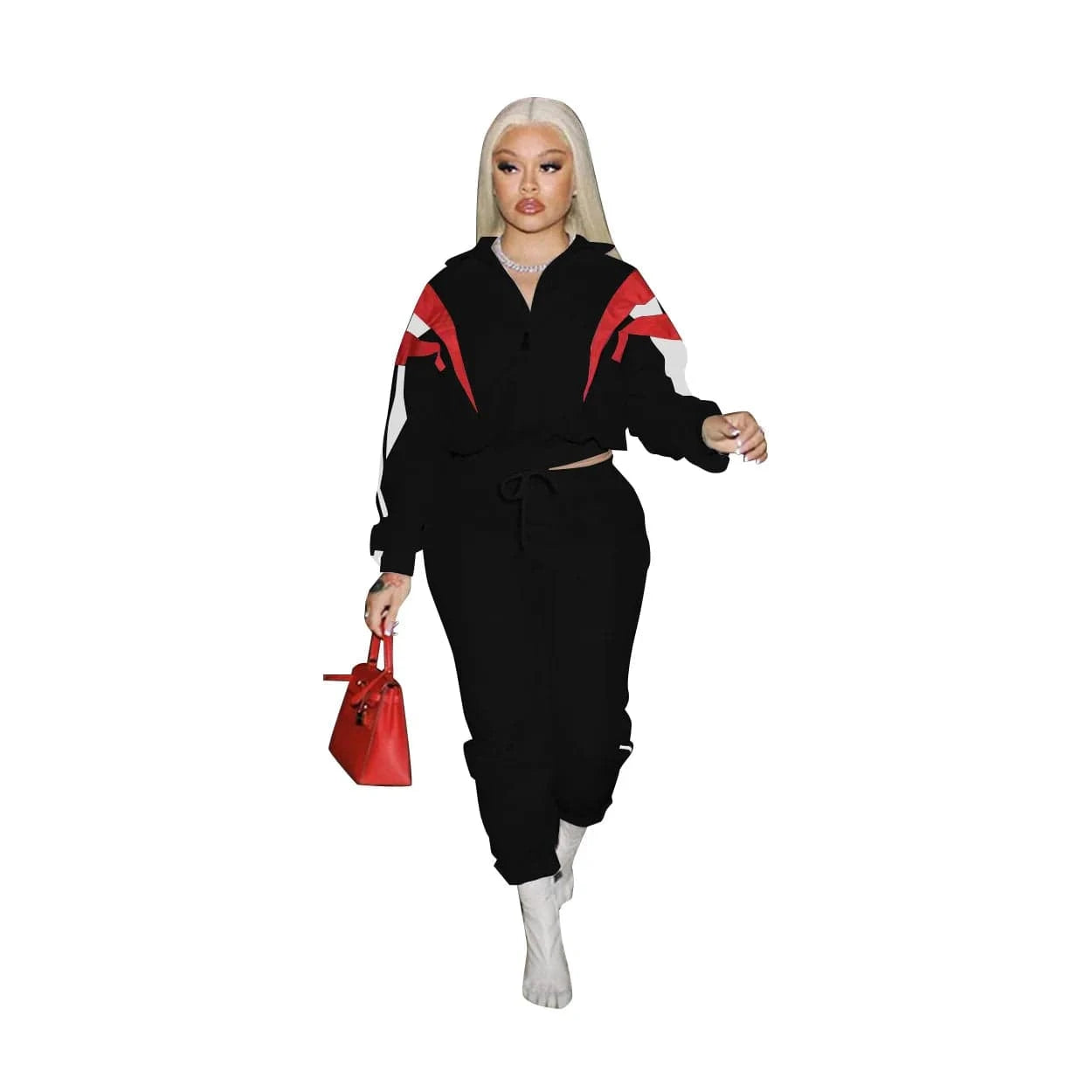 2 XL / Black Women Boutique Tracksuit Coat Two Piece Fall Set Casual Clothing Jogger 2 Pieces Pants Sets for Fall 2022 Women Clothes