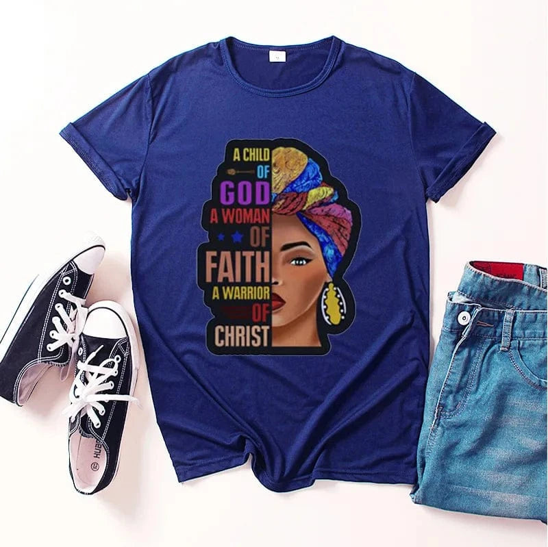 2 XL / Navy African Black Girl Tee – Personalized Women's T-Shirt