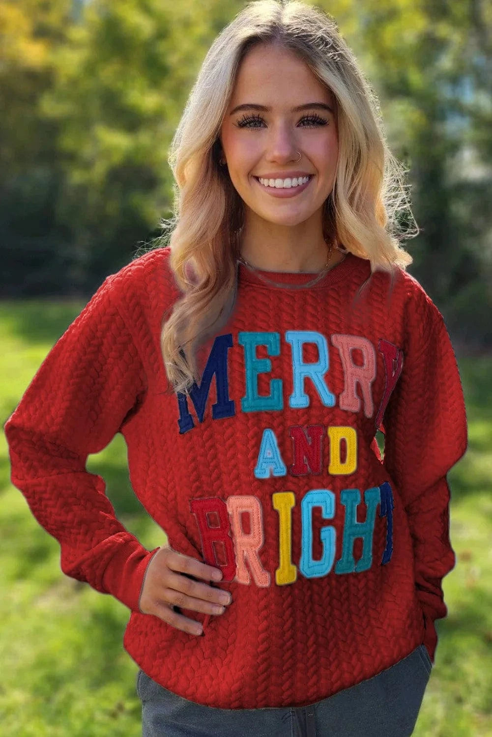2 XL / Red New Arrivals Christmas Merry Sweater Autumn Polyester Embroidery Letters Santa Hoodies women's clothing tops