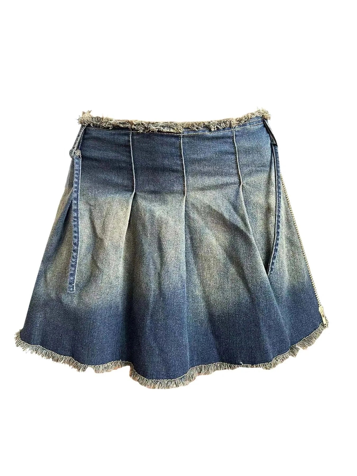 2 XL / skirts Women's Embroidered Denim Jacket and Ruffle Denim Skirt Set Stretchy and Comfortable Streetwear Fashion for Women
