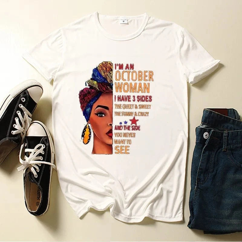 2 XL / White-2 African Black Girl Tee – Personalized Women's T-Shirt
