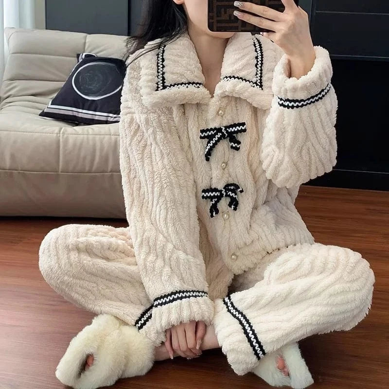 2 XL / White 2024 Spring Autumn Women's Pajamas Set Flower Print Sleepwear Elegant Luxury Homewear Style Nightwear Valentine Gift
