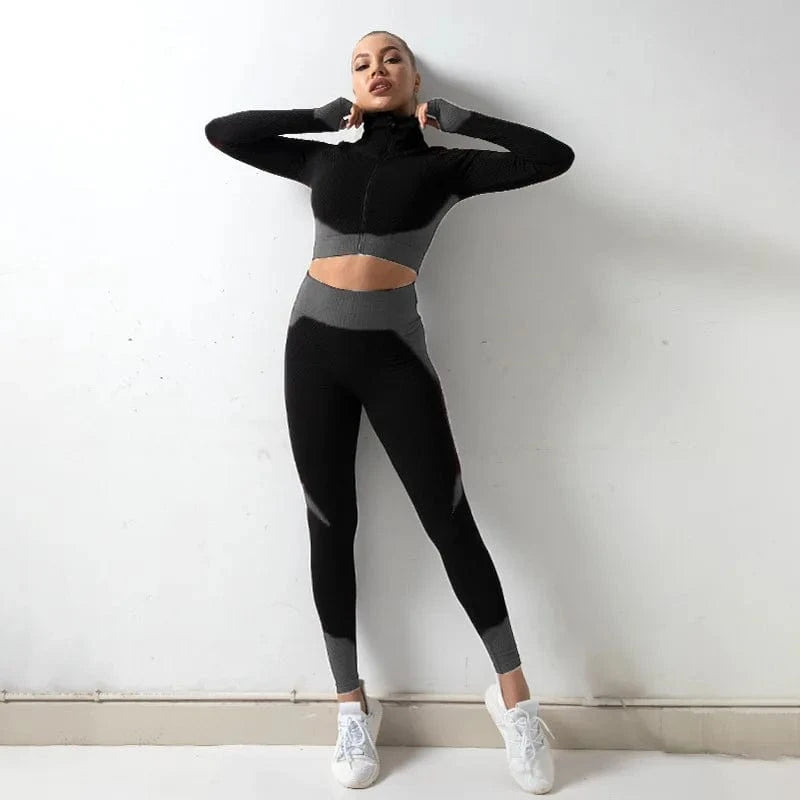 2 XL / White Women's winter stretch zipper yoga suit cotton vest jogging pants three-piece jacket and sweat track and field jogging suit