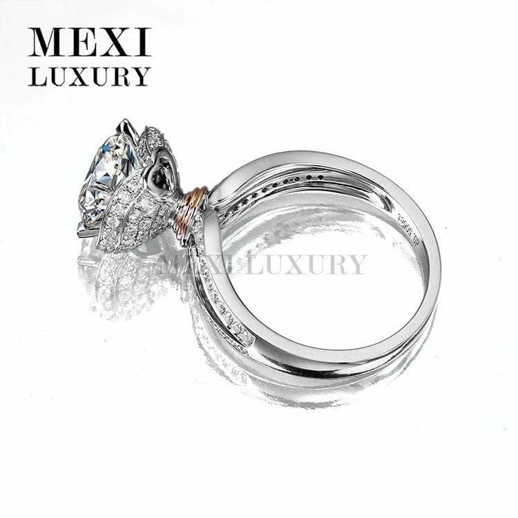 20 / 14k White gold Messi Jewelry Wedding ring 14K gold rings China 2ct Main Stone 4 Prong setting moissanite ring jewelry for women