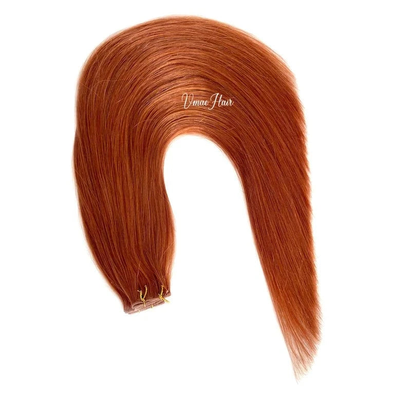 20 Inches / #33 VMAE Raw Cuticle Aligned Double Drawn Straight Russian Human Hair Hand Tied Flat Invisible Genius Weft Hair Extensions