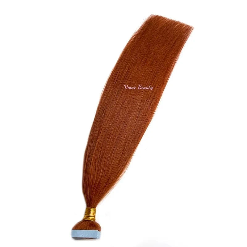 20 Inches / #33 Vmae Wholesale 100g Double Drawn Virgin Russian Raw Hair Straight Remy 33 613 Blonde Tape In Hair Extensions 100Human Hair
