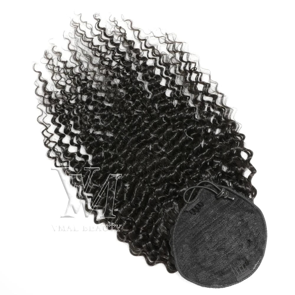 20 Inches / 3B 100g VMAE Remy 100g 3A 3B 4C Afro Kinky Curly Raw Cuticle Aligned Wrap Around Ponytails Drawstring Ponytail Human Hair Extensions