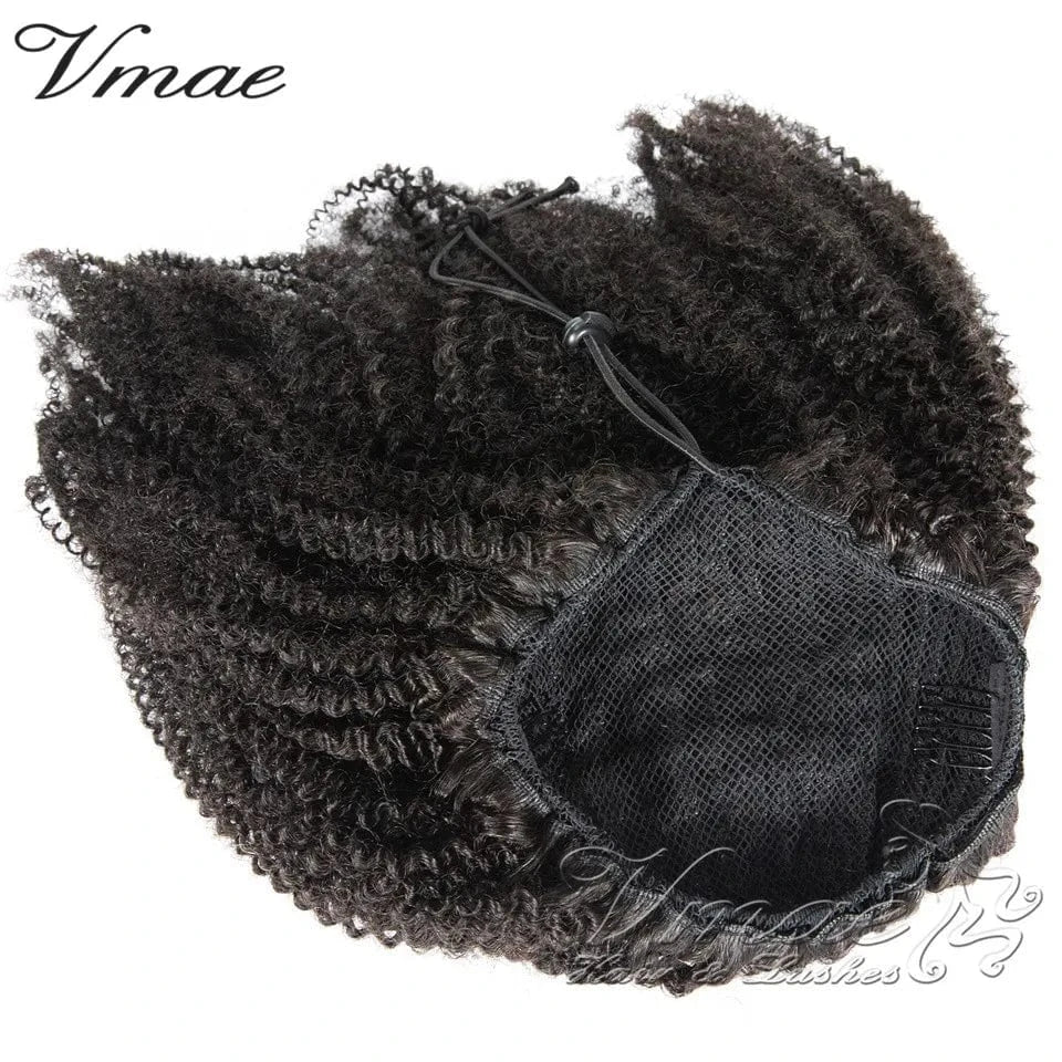 20 Inches / 4B 100g VMAE Remy 100g 3A 3B 4C Afro Kinky Curly Raw Cuticle Aligned Wrap Around Ponytails Drawstring Ponytail Human Hair Extensions