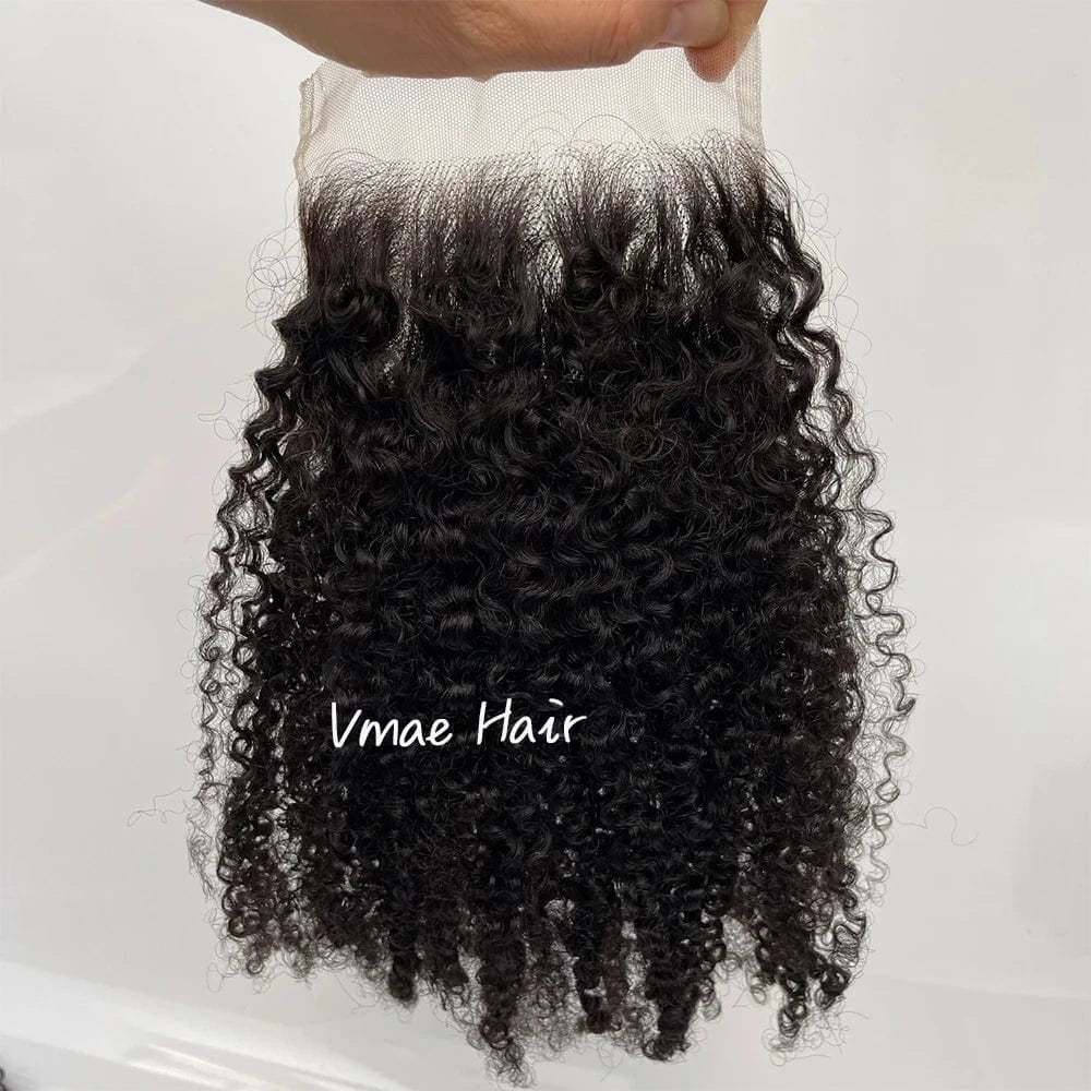 20 Inches / Afro Kinky Curly C 4*4 closure VMAE Raw Cuticle Aligned Afro Kinky Curly Wavy Body Wave Closure and Frontals bundles Human Hair with Frontal and Closure
