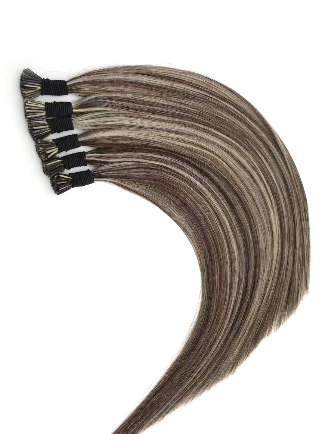 20 Inches / Black Wholesale Italian Keratin Glue Bond I tip Hair Extensions Human Hair Double Drawn Remy Keratin Hair Extensions
