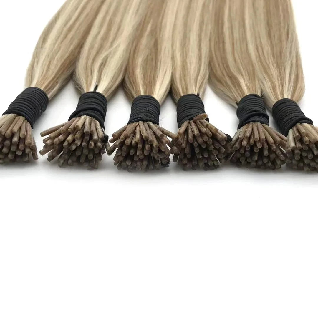 20 Inches / Black Wholesale Italian Keratin Glue Bond I tip Hair Extensions Human Hair Double Drawn Remy Keratin Hair Extensions