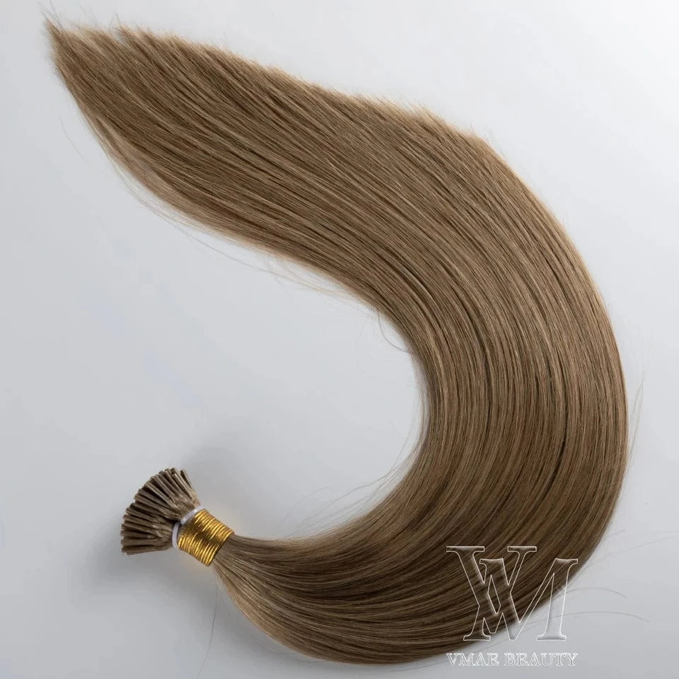 20 Inches / I Tip #12 VMAE Cuticle Aligned European Hair Blonde 613 60 I Tips Flat Tip Virgin Kreatin K Tip Hair Extensions Human Hair