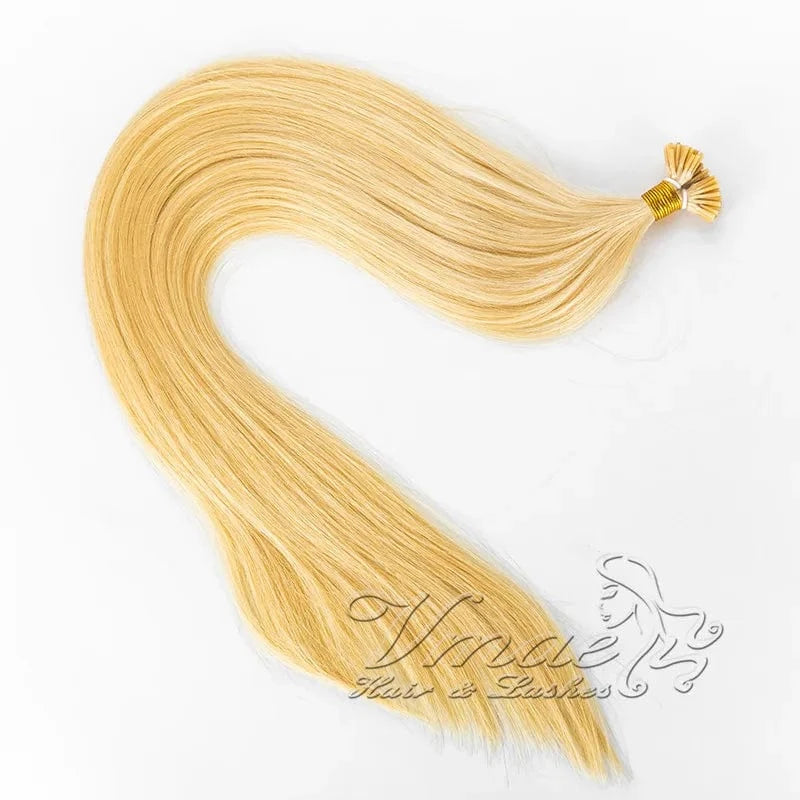 20 Inches / I Tip #613 VMAE Cuticle Aligned European Hair Blonde 613 60 I Tips Flat Tip Virgin Kreatin K Tip Hair Extensions Human Hair