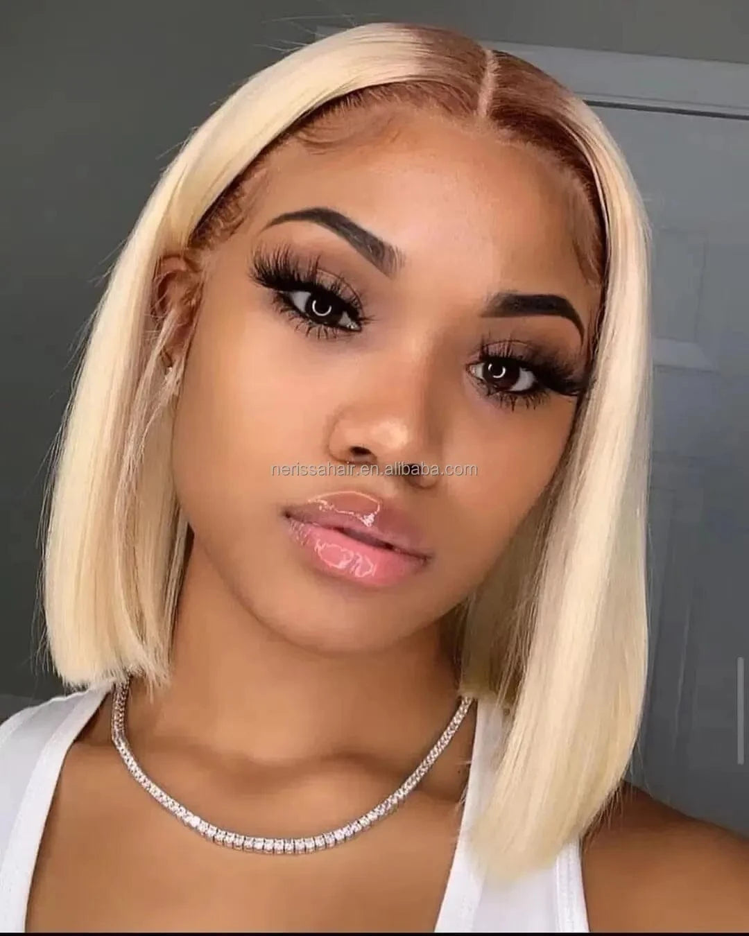 200%Density Orange Red Blue Blonde Pink Purple Mint Green Different Colored Human Hair Short Bob Glueless13X4 Lace Front Wigs