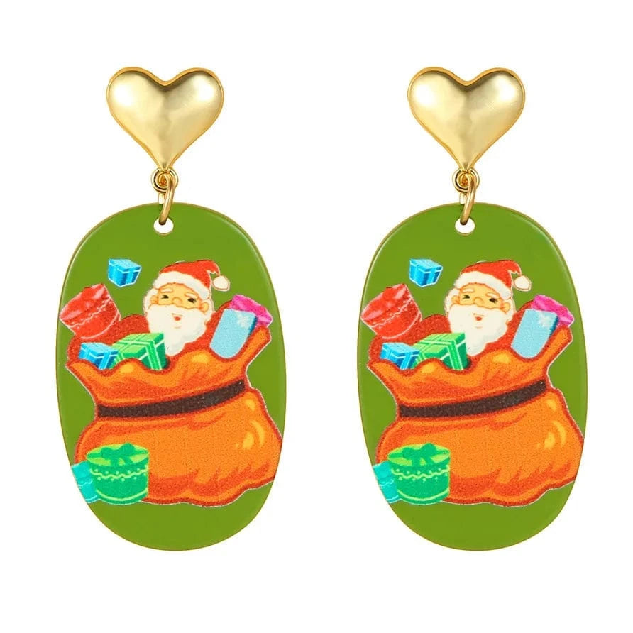 2022 bell earrings  christmas tree  reindeer earrings christmas charms for jewelry making resin acrylic  earrings