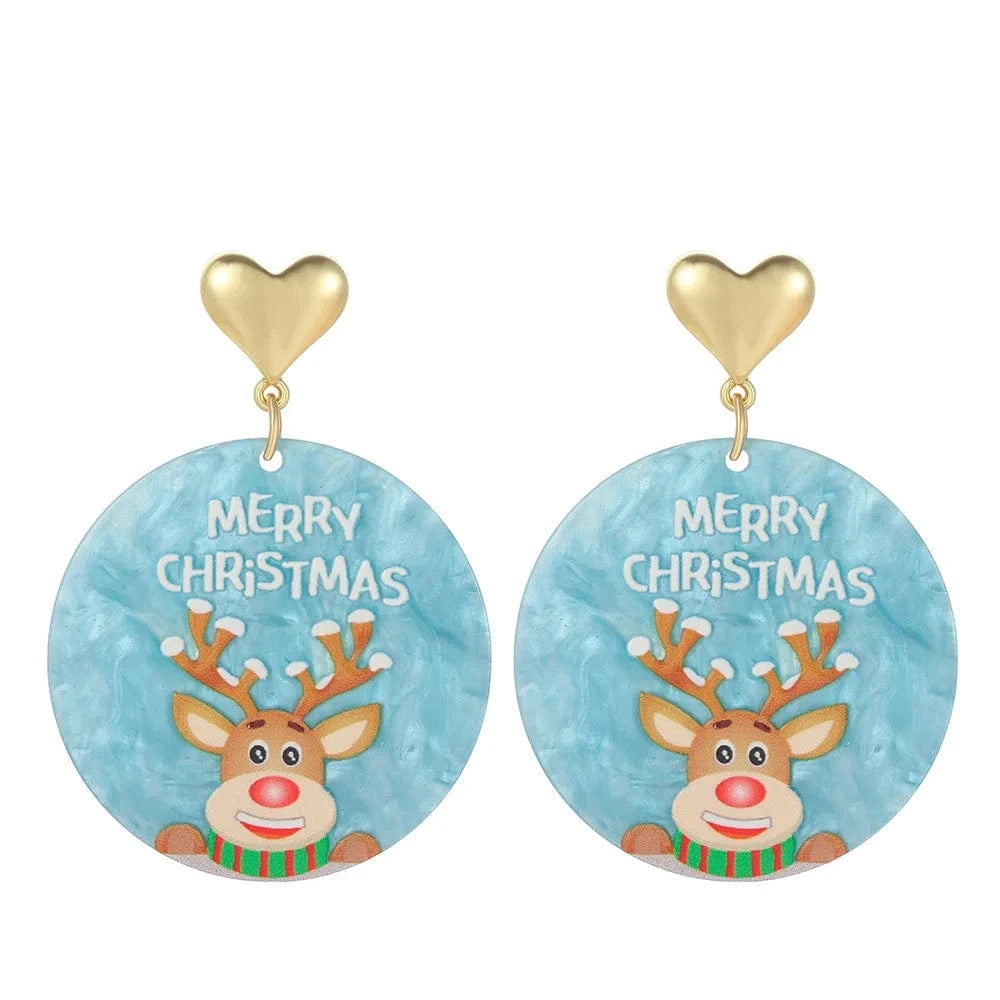 2022 bell earrings  christmas tree  reindeer earrings christmas charms for jewelry making resin acrylic  earrings