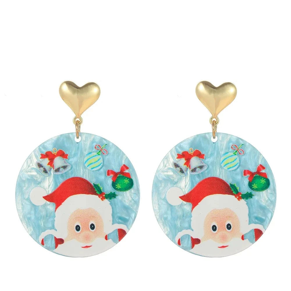 2022 bell earrings  christmas tree  reindeer earrings christmas charms for jewelry making resin acrylic  earrings