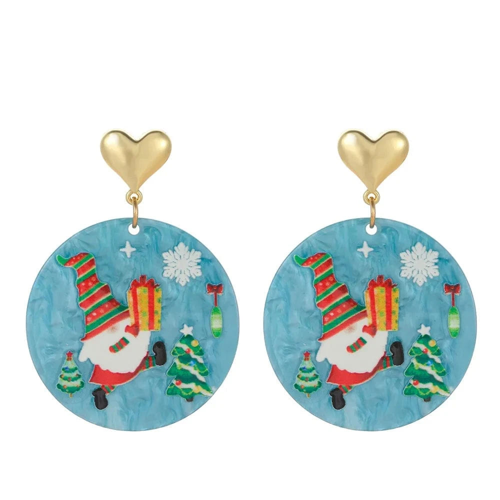 2022 bell earrings  christmas tree  reindeer earrings christmas charms for jewelry making resin acrylic  earrings