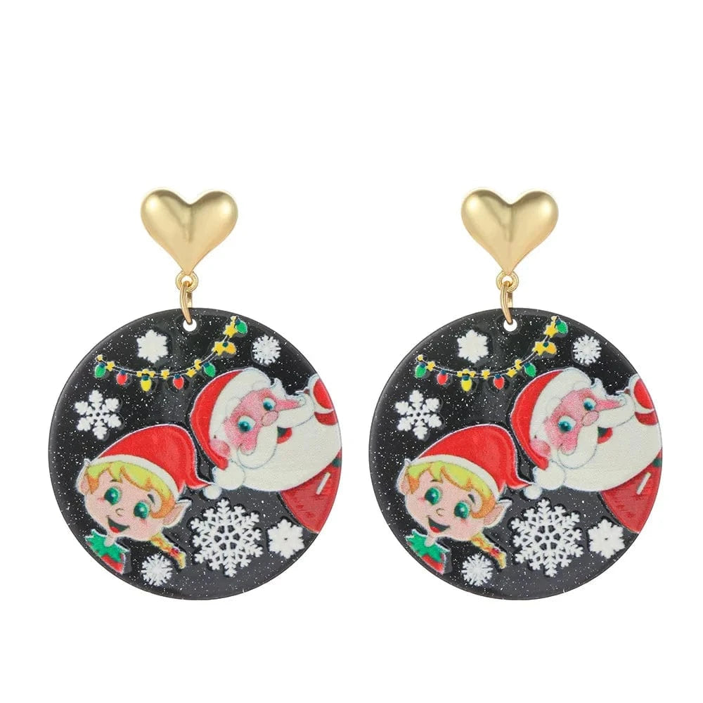 2022 bell earrings  christmas tree  reindeer earrings christmas charms for jewelry making resin acrylic  earrings